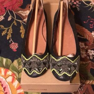 Black sparkly ballet flats